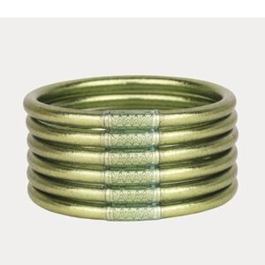 Chic Olive Green Bangle Set